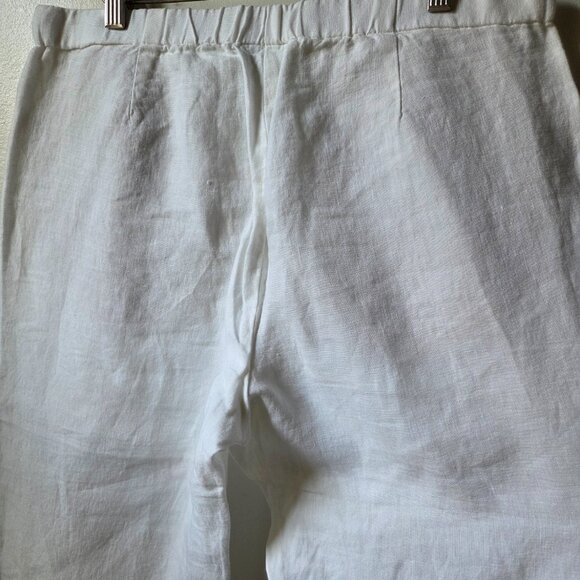 EUC LIKE NEW J JILL LOVE LINEN WHITE 100% LINEN MINIMALIST CROP WIDE LEG PANTS S - Picture 4 of 16